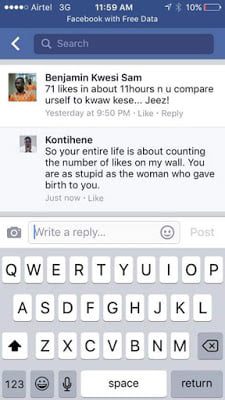 Kontihene blasts Music Fan on Facebook