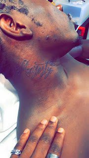 Shatta Wale tattoos son’s name on his neck "Majesty"