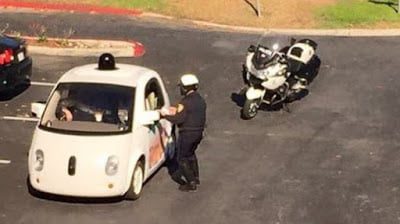 Google car stopped by police for being too slow